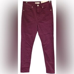 NWT LOFT WOMEN THE SKINNY HIGH RISE PURPLE PANT/JEAN REG FIT/REG INSEAM SIZE 25